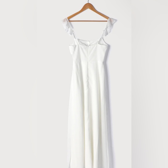 Lulus White Ruffled Maxi Dress - Picture 3 of 3